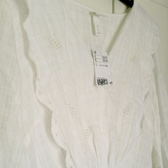 H&M Embroidered Cotton Prairie Dress NWT - Picture 5 of 6